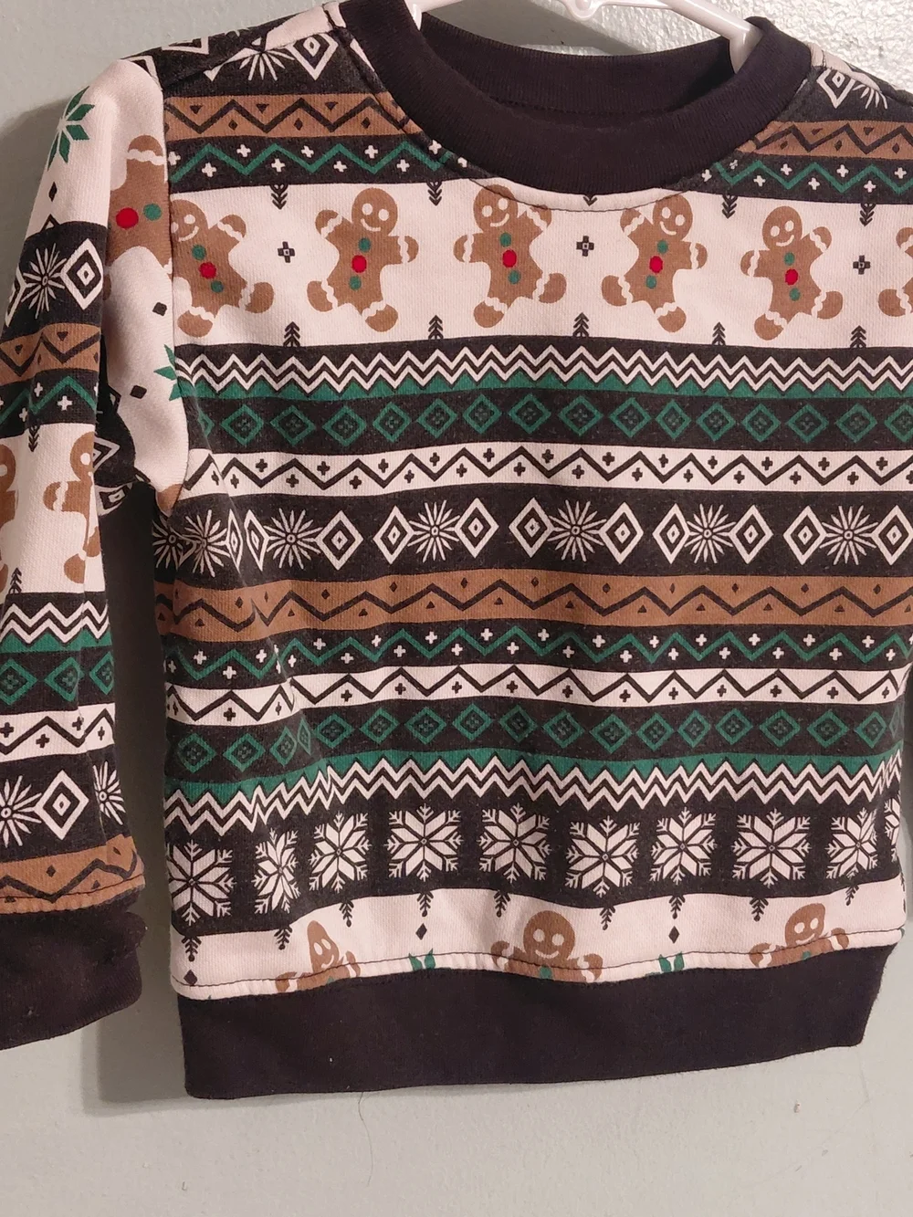 Holiday Time Toddler Gingerbread Print Shirt - Brown, Black, White